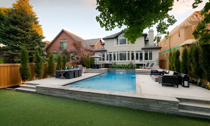 do california 2d 3d architect landscape for master plan, site plan, outdoor pool