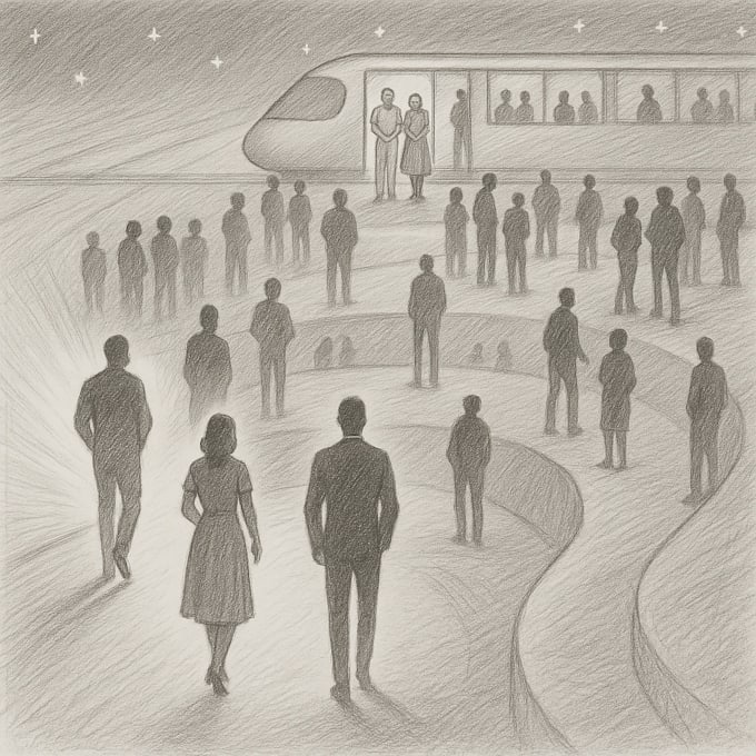 create a transport or house illustration in pencil sketch