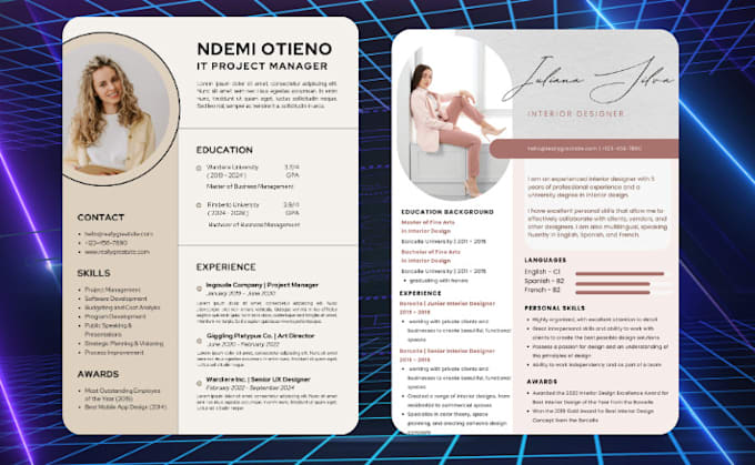 create professional resume or CV