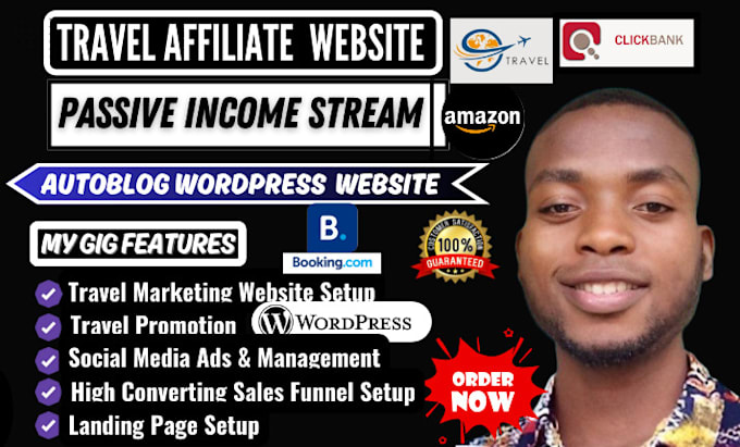 create automated travel affiliate website for passive income stream
