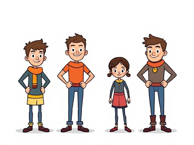 draw flat vector character design