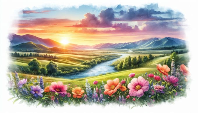 draw watercolor illustration art for you