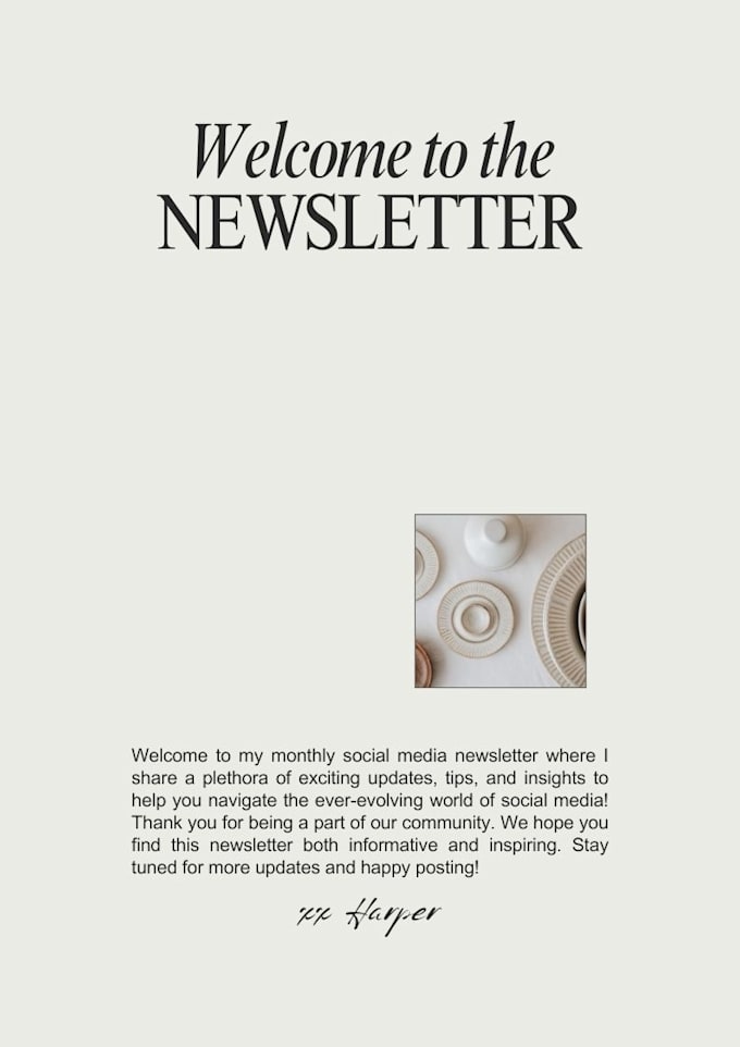 design a html email template or newsletter