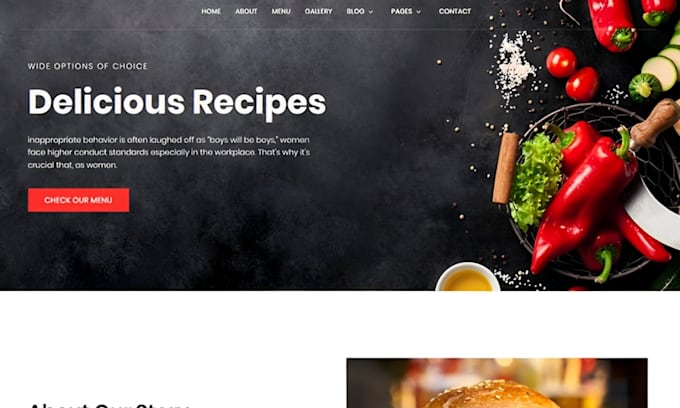 build wix restaurant website, food catering website, food website using wix