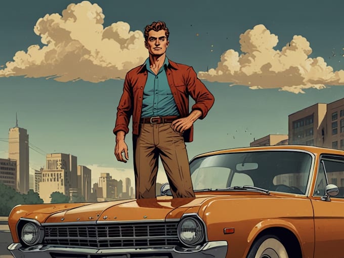 draw a retro vintage comic illustration