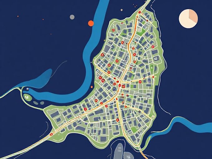 design vector map, city map, site map, travel map, event map design