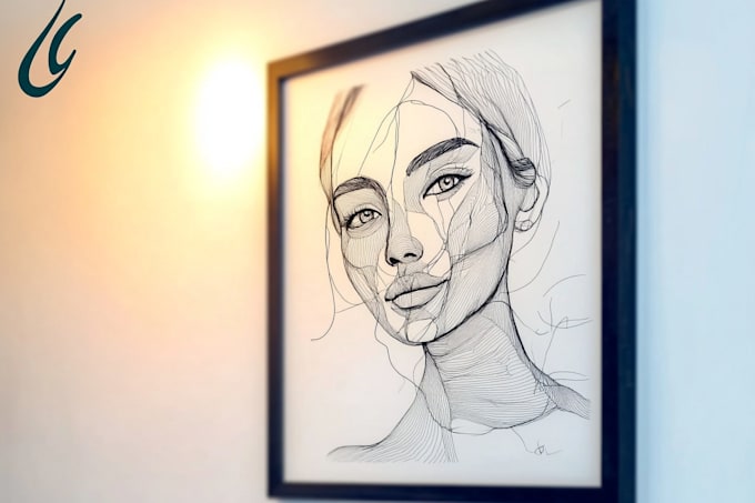 make scribble art, abstract line portrait
