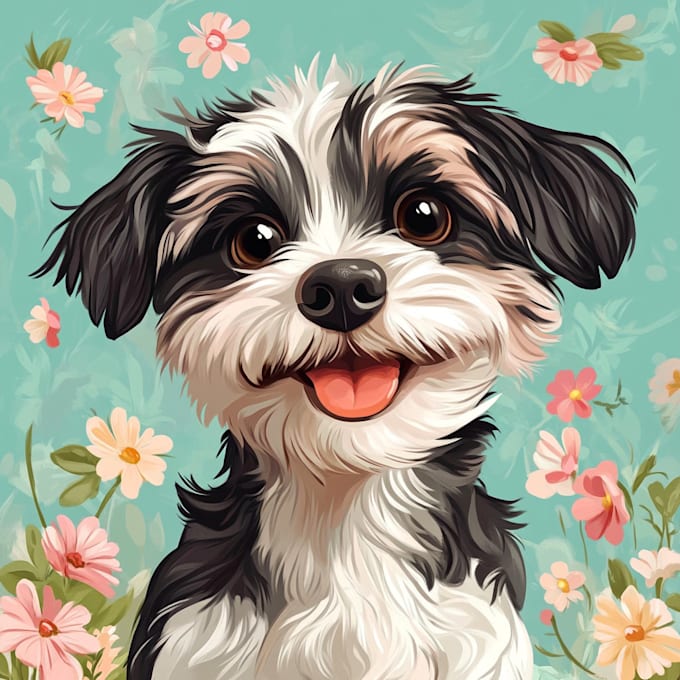 draw cartoon disney style pet portrait