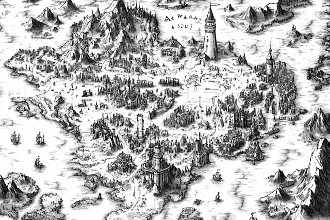 draw a custom map for fantasy, scifi, book or boardgame