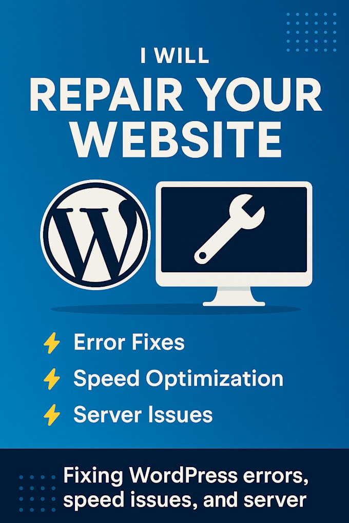 fix your wordpress website errors, bugs, or performance issues