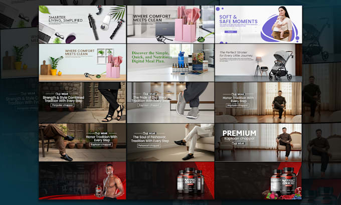 design website banner, web slider, and shopify banner