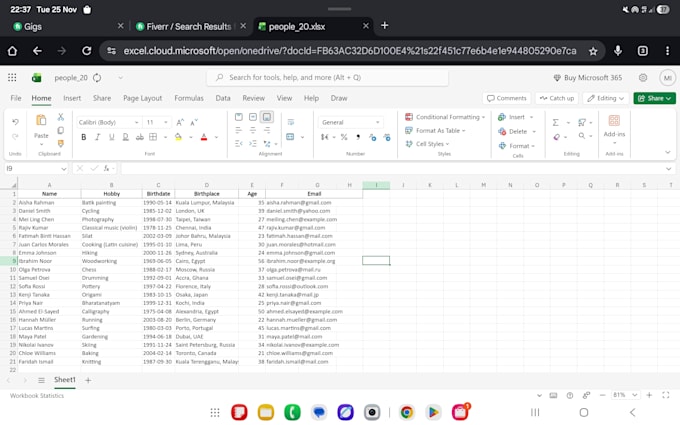 data entry and data analysis