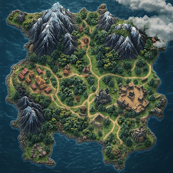 Illustrate a detailed fantasy map for your rpg, book, etc by Snimikmick ...