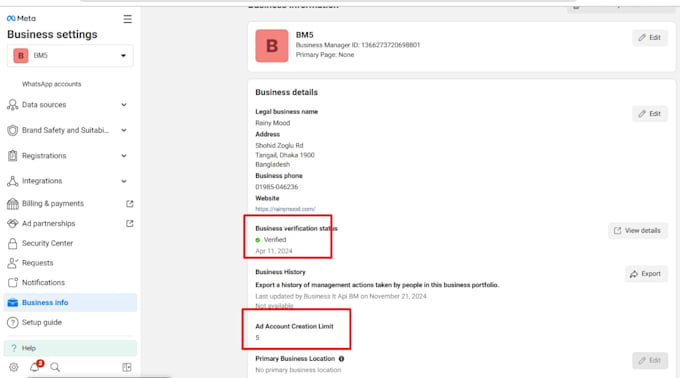 create a strong verified fb business manager and ads  account