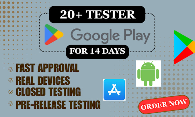 provide active 12 or 20 testers for google play console for closed testing