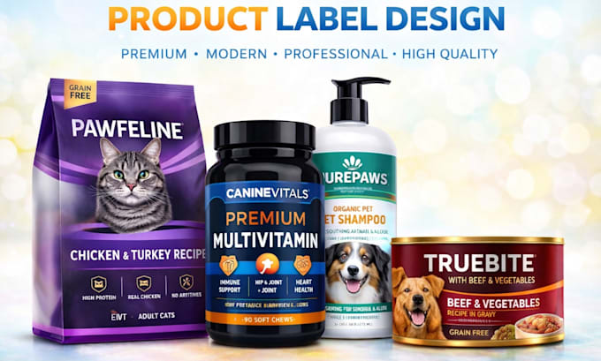 create product label design, supplement label and product packaging design