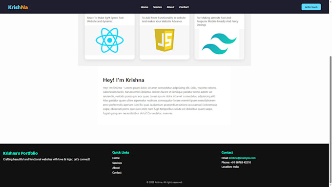 Create a responsive portfolio website using react, html, css by ...