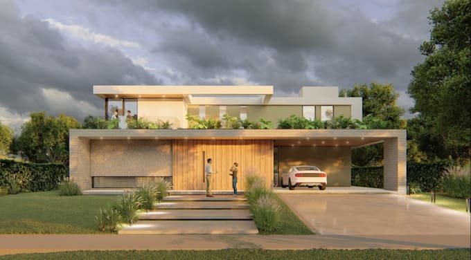 Redesign 3d exterior visualization,residence house,apartment render ...