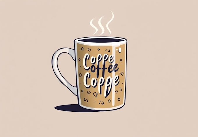 create a custom coffee mug design or coffee cup design