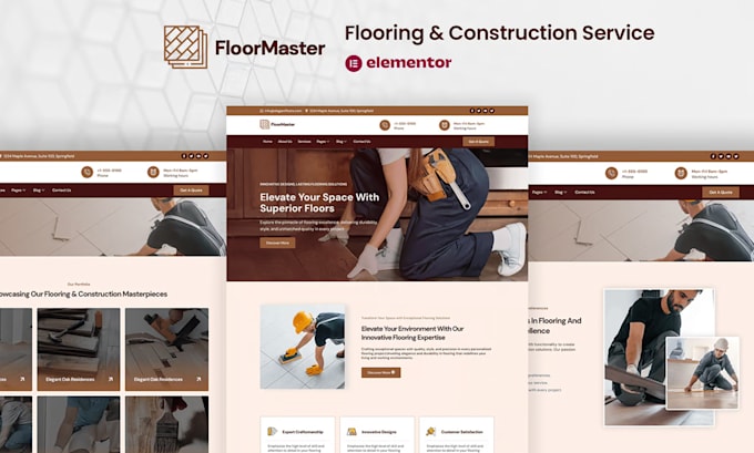 create a modern, responsive flooring and construction website for your business