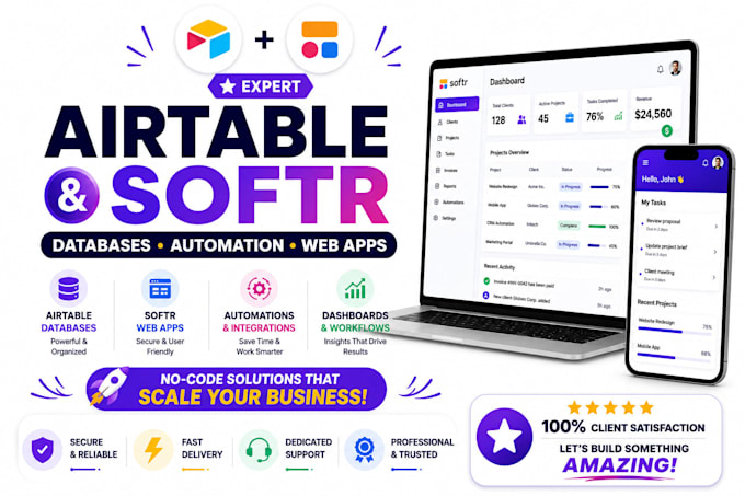 be your airtable, airtable automation, database, interface, softr webapp expert