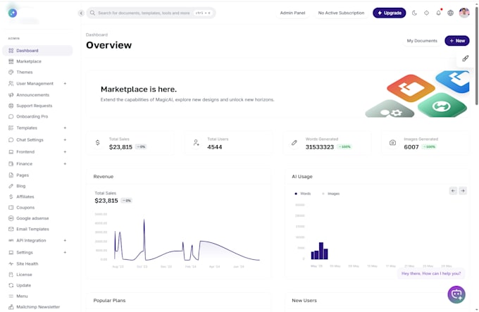 build a full ai saas platform content, text, image, video, chat, voice, code,gen