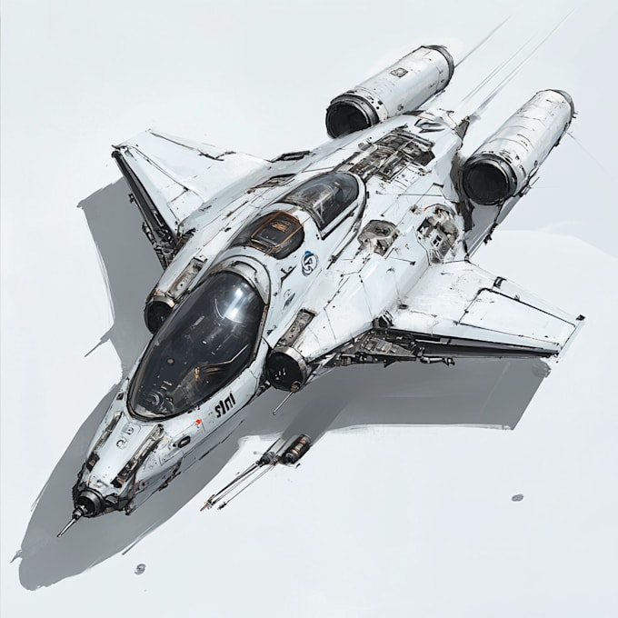 drawing sci fi spaceship design