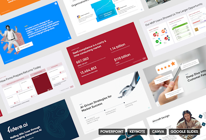 design a professional powerpoint presentation, pitch deck, and google slides
