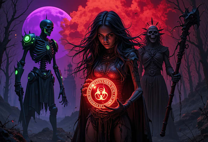 create dark art, horror, stoner, doom or skull lustration