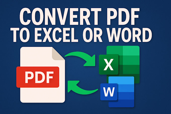 convert PDF to excel and word or excel to PDF