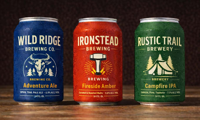design label for can, energy drink, beer ,soda, beverages, tin