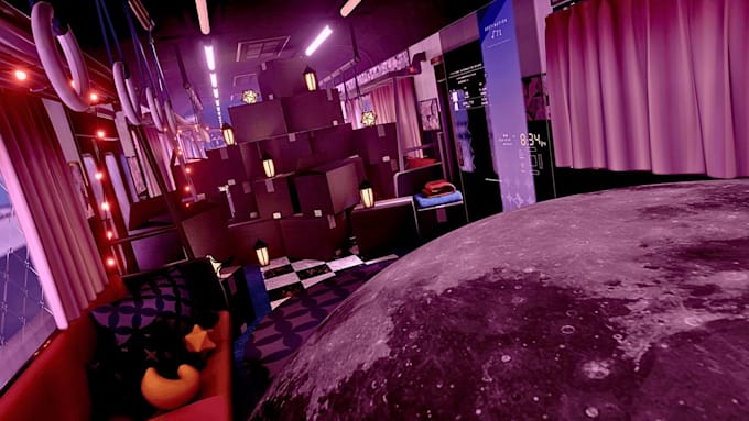 create metaverse world, vrchat world,  3d vrchat environment, vrc hangout world