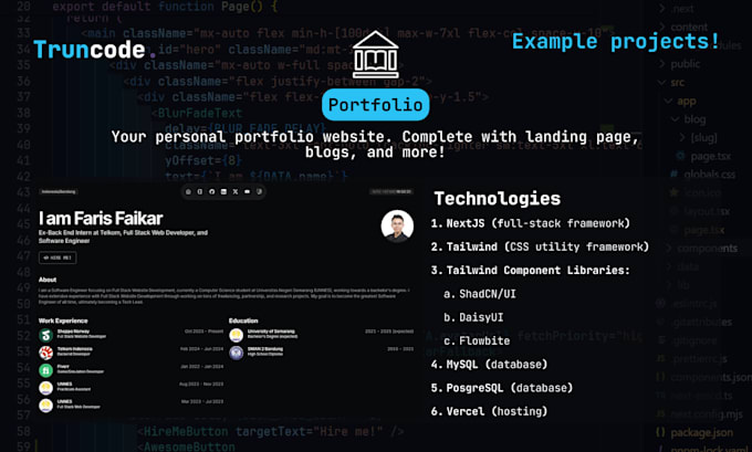 develop nextjs website using tailwind, shadcn, vercel