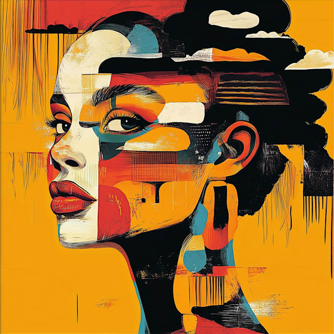 draw a digital abstract art illustration