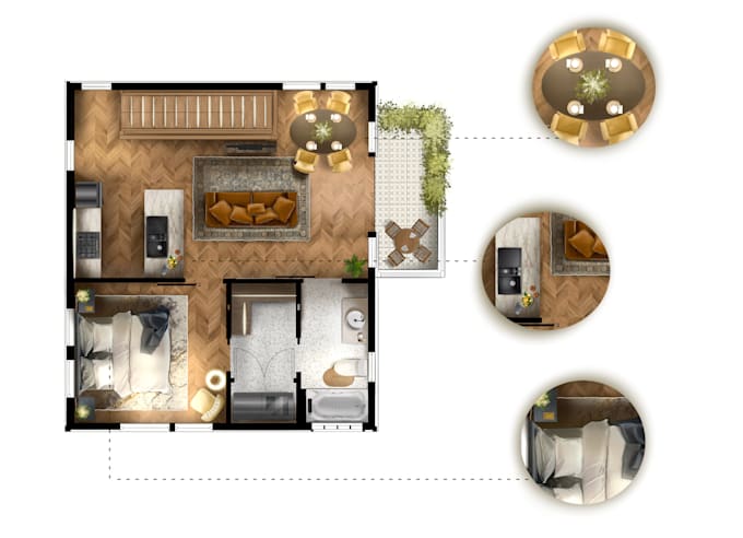 create 2d sketch for interior design
