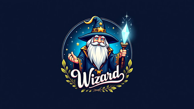 make a high quality wizard magic mascot logo design in one day