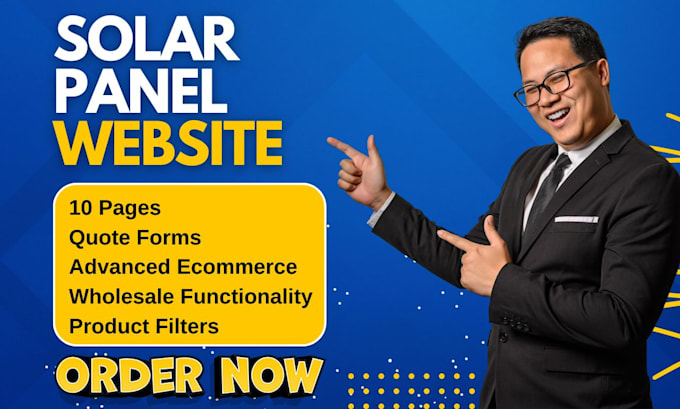 design solar panel ecommerce wordpress website for retail and wholesale