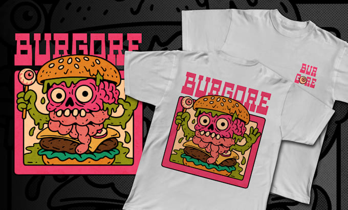 draw custom creepy funny cartoon illustration for streetwear