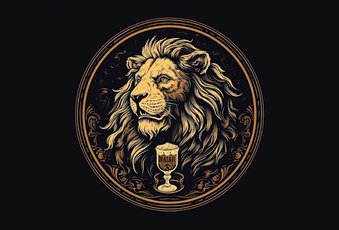 create vintage t shirt tiger lion logo