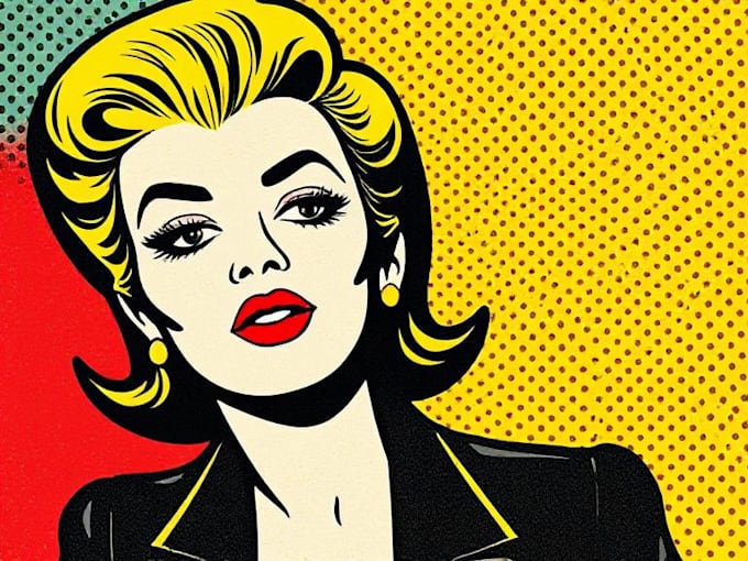 draw a retro pop art roy lichtenstein style