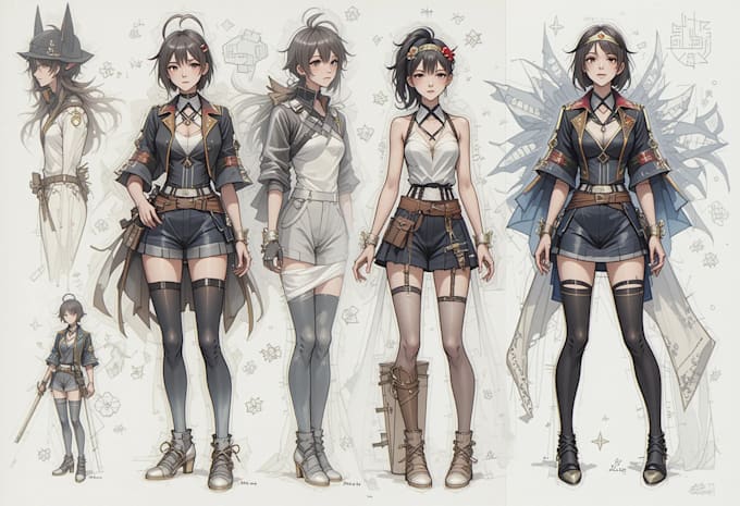 Make a character design and concept art in anime style by Lereerinsloo ...