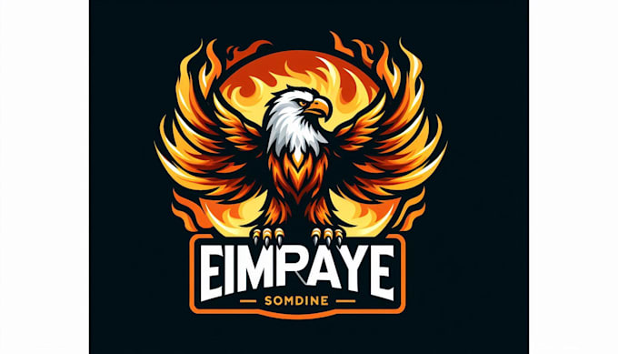 do eagle phoenix hawk fire burning flame mascot logo design