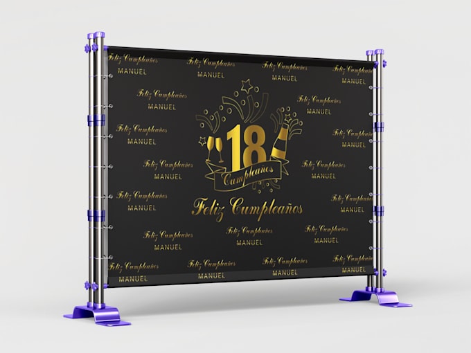 create design backdrop, banner and roll up banner for event