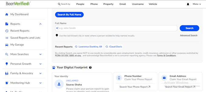 find contact information with beenverified