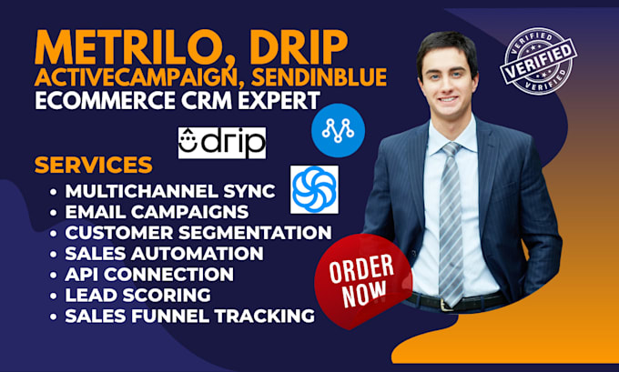 setup metrilo drip activecampaign sendinblue ontraport vtiger benchmarkone odoo