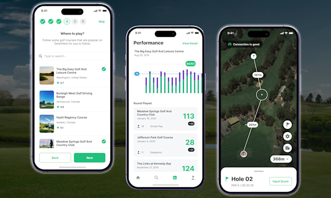 create a golf app like swingu, 18birdies, or golfshot