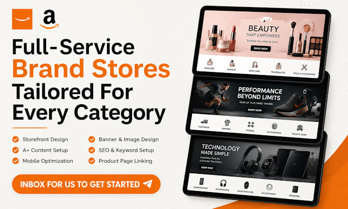 design a premium amazon storefront amazon store setup amazon brand store design