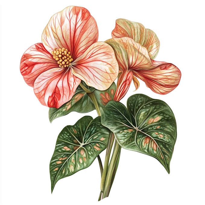 draw botanical, floral and retro illustration