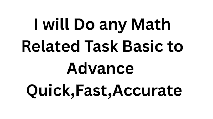 work on any math task or project