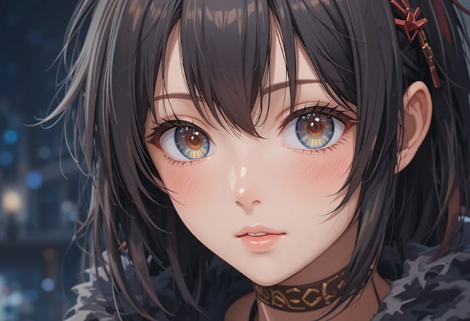 custom couple portrait demon slayer anime style